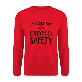 My Alone Time Is For Everyone's Safety - Unisex Sweatshirt - red - Front - Alina (178cm) & Michal (187cm)