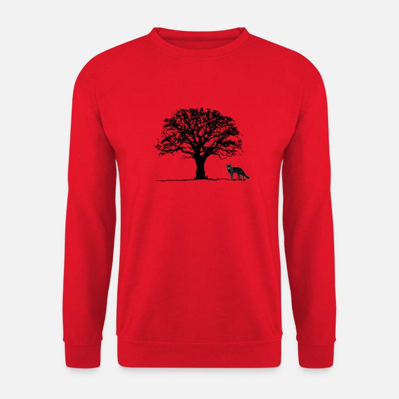 Tree, Fox - Unisex Sweatshirt - red