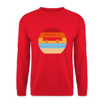 Gift Retro Vintage Old Car - Unisex Sweatshirt - red - Front - Alina (178cm) & Michal (187cm)