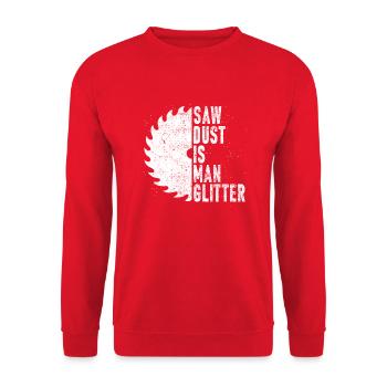 La sciure de bois est l’homme glitter - Sweat-shirt Unisexe - rouge - Devant - Alina (178cm) & Michal (187cm)