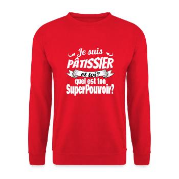 je suis pâtissier - Sweat-shirt Unisexe - rouge - Devant - Alina (178cm) & Michal (187cm)