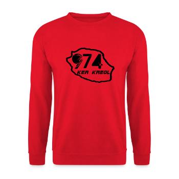 Carte de la Réunion 974 - Sweat-shirt Unisexe - rouge - Devant - Alina (178cm) & Michal (187cm)