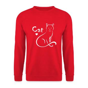 Cat Katze - Unisex Sweatshirt - red - Front - Alina (178cm) & Michal (187cm)
