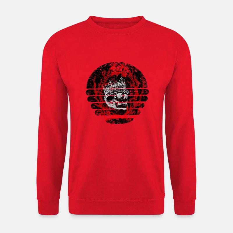 sugar skull and fire - Unisex Sweatshirt - red