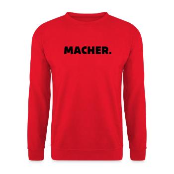 MACHER. - Unisex Pullover - Rot - Vorne - Alina (178cm) & Michal (187cm)