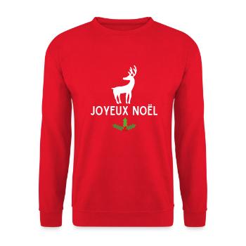 JOYEUX NOEL - Sweat-shirt Unisexe - rouge - Devant - Alina (178cm) & Michal (187cm)