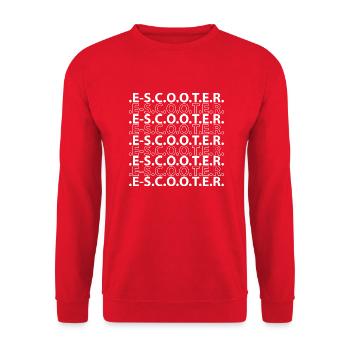E-Scooter E-Roller Scooter - Unisex Sweatshirt - red - Front - Alina (178cm) & Michal (187cm)
