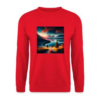 Paysage - Sweat-shirt Unisexe - rouge - Devant - Alina (178cm) & Michal (187cm)