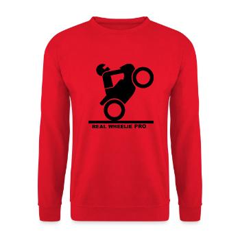 wheelie pro Design / Motorrad Design - Unisex Pullover - Rot - Vorne - Alina (178cm) & Michal (187cm)