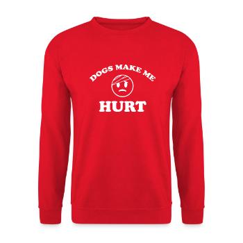 Hund Dog - Unisex Pullover - Rot - Vorne - Alina (178cm) & Michal (187cm)