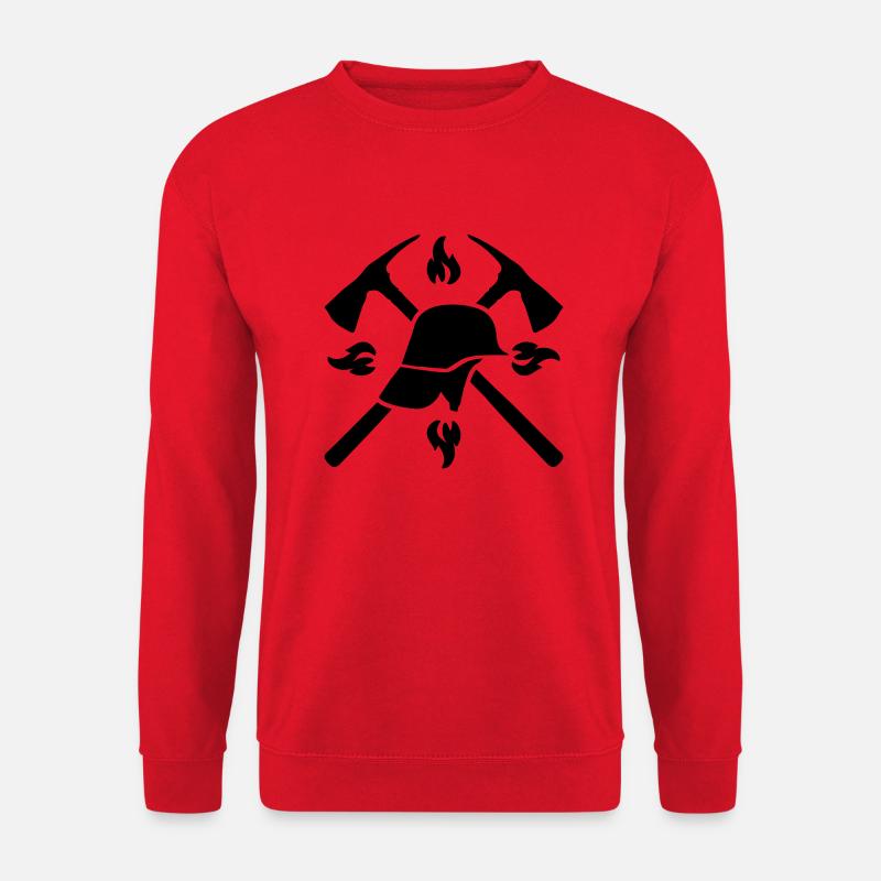 feuerwehr helm axt - Unisex Pullover - Rot