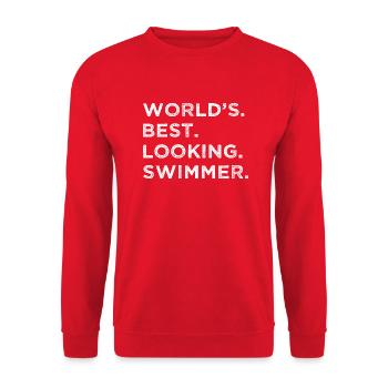 Funny Cycling Swim Humor Water - Unisex Sweatshirt - red - Front - Alina (178cm) & Michal (187cm)