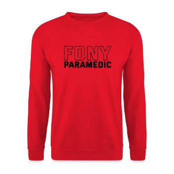 Ambulancier paramédical FDNY - Sweat-shirt Unisexe - rouge - Devant - Alina (178cm) & Michal (187cm)