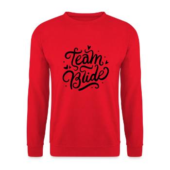 Hen Party Team Bride in black - Unisex Sweatshirt - red - Front - Alina (178cm) & Michal (187cm)