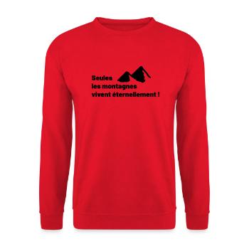 Seules les montagnes vivent éternellement ! - Sweat-shirt Unisexe - rouge - Devant - Alina (178cm) & Michal (187cm)