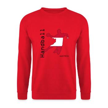 Handball - Team Österreich - Unisex Pullover - Rot - Vorne - Alina (178cm) & Michal (187cm)