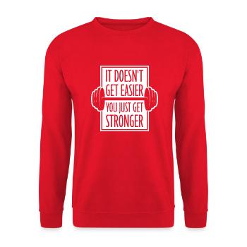 It Doesn't Get Easier You Just Get Stronger Gym - Unisex Sweatshirt - red - Front - Alina (178cm) & Michal (187cm)