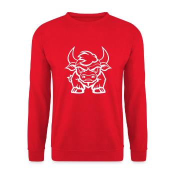 stier - Unisex Pullover - Rot - Vorne - Alina (178cm) & Michal (187cm)