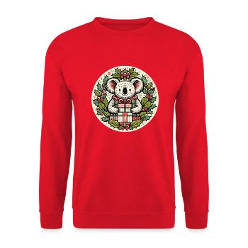 Koala Weihnachten - Unisex Pullover - Rot - Vorne - Alina (178cm) & Michal (187cm)