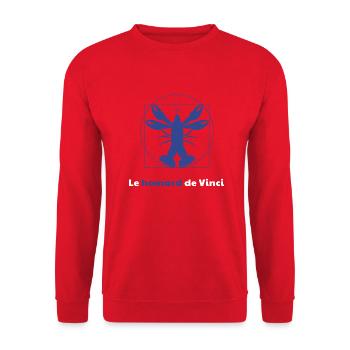 Le homard de vinci bleu - Sweat-shirt Unisexe - rouge - Devant - Alina (178cm) & Michal (187cm)