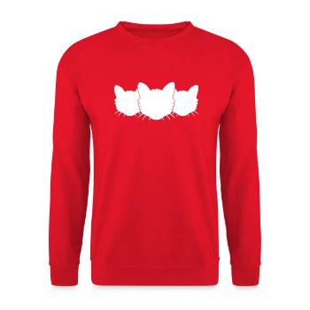 3 Chats Silhouettes Trois Amis Equipe Chefs d’équipe - Sweat-shirt Unisexe - rouge - Devant - Alina (178cm) & Michal (187cm)