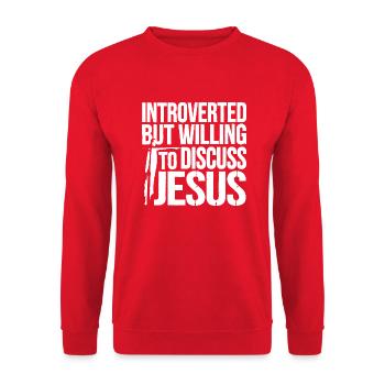 Faith for introverts - Unisex Sweatshirt - red - Front - Alina (178cm) & Michal (187cm)
