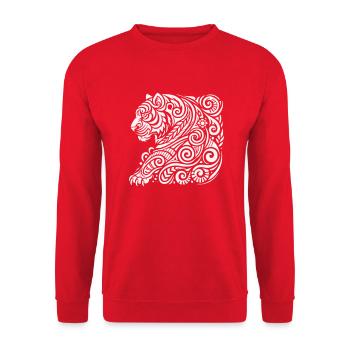 tiger tribal - Unisex Pullover - Rot - Vorne - Alina (178cm) & Michal (187cm)