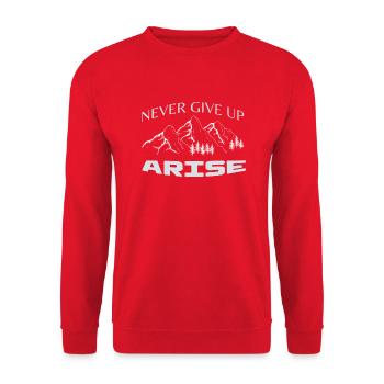 Never give Up - Unisex Sweatshirt - red - Front - Alina (178cm) & Michal (187cm)