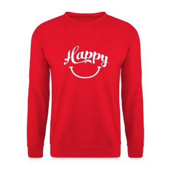 happy quotes positive quote cute love positivity - Unisex Sweatshirt - red - Front - Alina (178cm) & Michal (187cm)