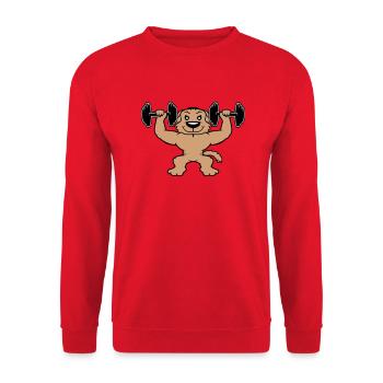 Chien Bodybuilder Muscles forts Gym Haltérophilie - Sweat-shirt Unisexe - rouge - Devant - Alina (178cm) & Michal (187cm)