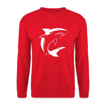 Hai Shark - Sweat-shirt Unisexe - rouge - Devant - Alina (178cm) & Michal (187cm)