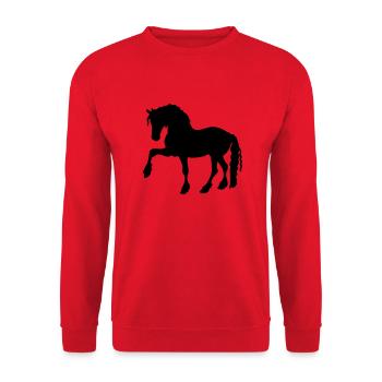 Cheval frison - Sweat-shirt Unisexe - rouge - Devant - Alina (178cm) & Michal (187cm)
