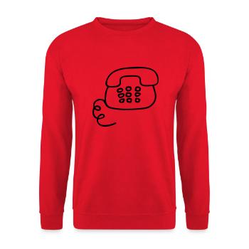 Telefon retro - Line - Unisex Pullover - Rot - Vorne - Alina (178cm) & Michal (187cm)