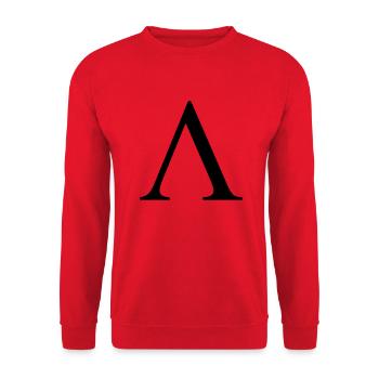 lambda greek - Sweat-shirt Unisexe - rouge - Devant - Alina (178cm) & Michal (187cm)