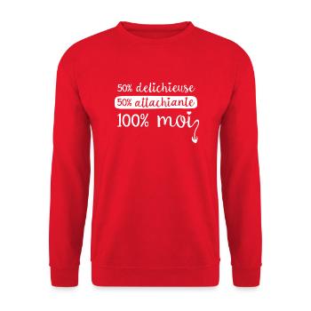 Attachiante - Delichieuse - Sweat-shirt Unisexe - rouge - Devant - Alina (178cm) & Michal (187cm)