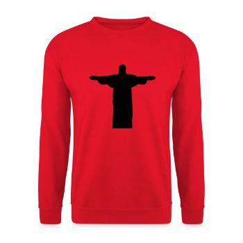 jesus_statue - Unisex Pullover - Rot - Vorne - Alina (178cm) & Michal (187cm)