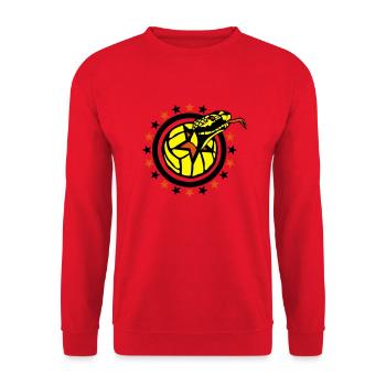 volley waterpolo serpent langue logo club - Sweat-shirt Unisexe - rouge - Devant - Alina (178cm) & Michal (187cm)