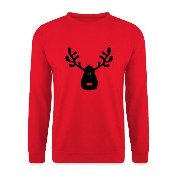 Moose bois de renne cerf noël Rudolf - Sweat-shirt Unisexe - rouge - Devant - Alina (178cm) & Michal (187cm)