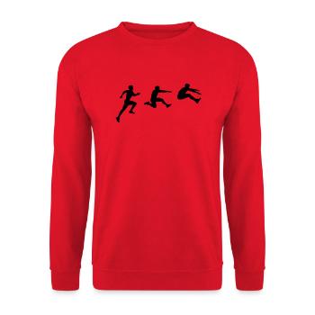 Weitsprung - Unisex Pullover - Rot - Vorne - Alina (178cm) & Michal (187cm)