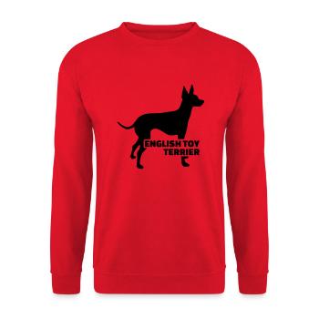 English Toy Terrier - Sweat-shirt Unisexe - rouge - Devant - Alina (178cm) & Michal (187cm)