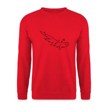 Otter tauchen - Unisex Pullover - Rot - Vorne - Alina (178cm) & Michal (187cm)
