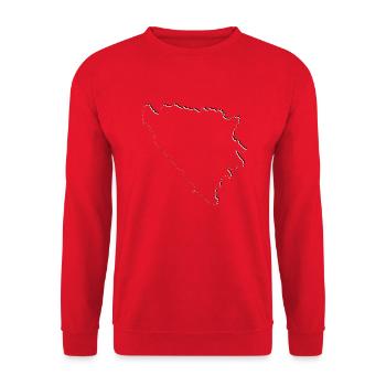 Bosnia map as an outline - Unisex Sweatshirt - red - Front - Alina (178cm) & Michal (187cm)