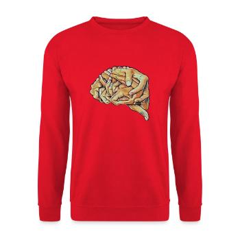 Artistic Brain - Unisex Pullover - Rot - Vorne - Alina (178cm) & Michal (187cm)