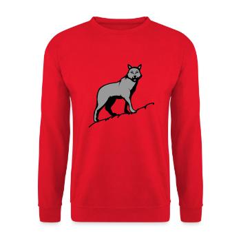 Wolf - Unisex Sweatshirt - red - Front - Alina (178cm) & Michal (187cm)