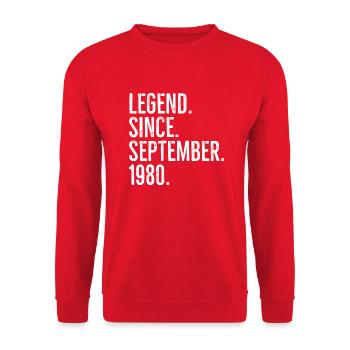 Legende seit September 1980 - Unisex Pullover - Rot - Vorne - Alina (178cm) & Michal (187cm)
