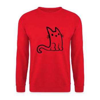 Little cute sitting cat - Unisex Sweatshirt - red - Front - Alina (178cm) & Michal (187cm)