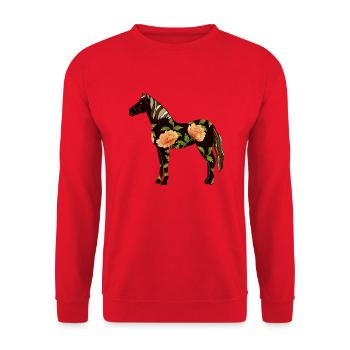 Pferd - Unisex Pullover - Rot - Vorne - Alina (178cm) & Michal (187cm)