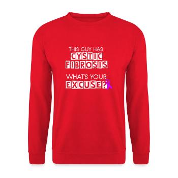 This Guy Has Cystic Fibrosis - Unisex Sweatshirt - red - Front - Alina (178cm) & Michal (187cm)