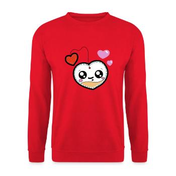 sac thé coeur couleurs - Sweat-shirt Unisexe - rouge - Devant - Alina (178cm) & Michal (187cm)
