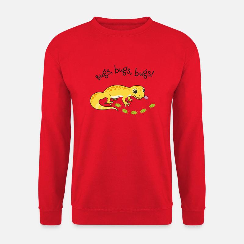 Leopardgecko mit Köstlichkeiten - Unisex Pullover - Rot